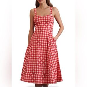 Avec les filles red Cherry Sleeveless Dress